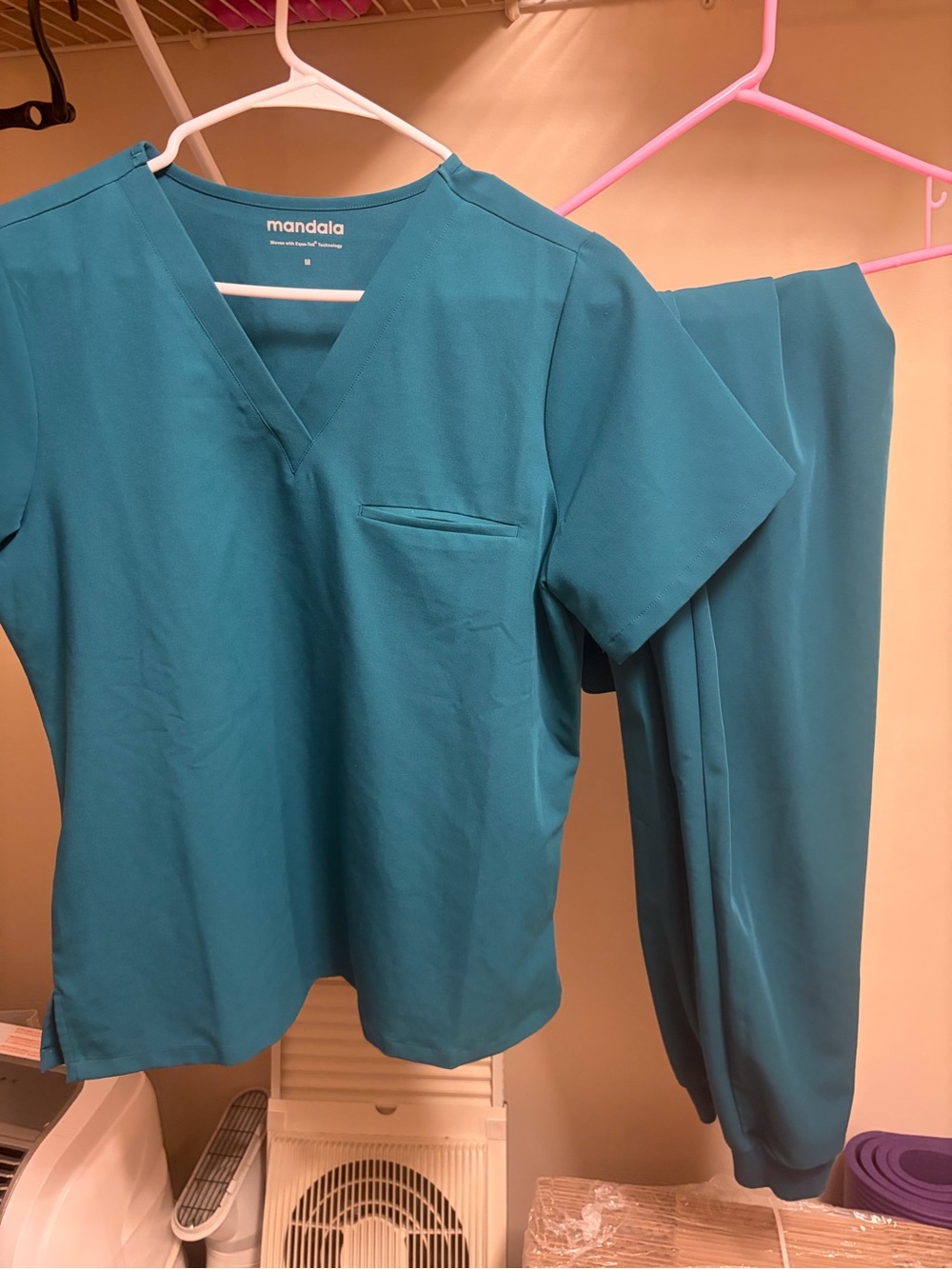Mandala Teal Scrub Set
